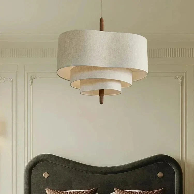 Moduro.co.uk Chandelier Japanese Chandelier – Wabi Sabi Fabric Pendant Light – Minimalist Japandi Style – Adjustable 300cm Wire – E27