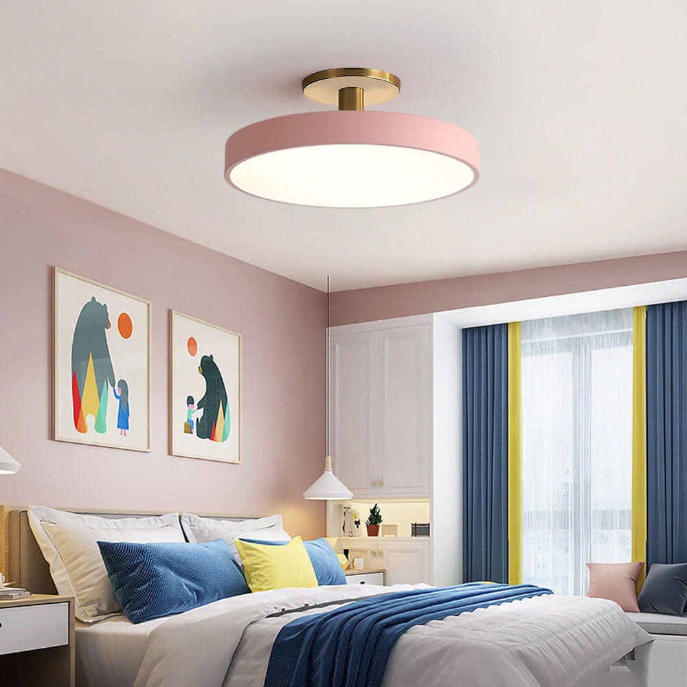 Moduro.co.uk Ceiling Light Pink / D40cm*H15cm-24W / White Light LumoCirca – Minimalist Round LED Ceiling Light – Modern Flush Mount Fixture