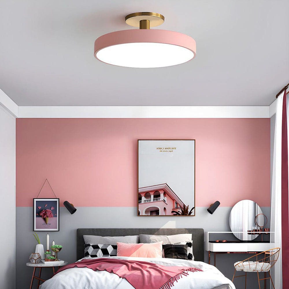 Moduro.co.uk Ceiling Light Pink / D30cm*H15cm-16W / White Light LumoCirca – Minimalist Round LED Ceiling Light – Modern Flush Mount Fixture