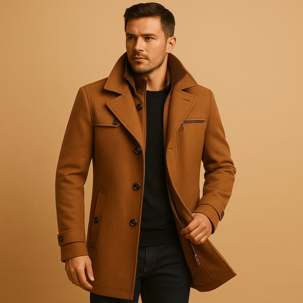 Moduro Winterjacket men Bown / S Men’s Waterproof Winter Jacket with Adjustable Cuffs