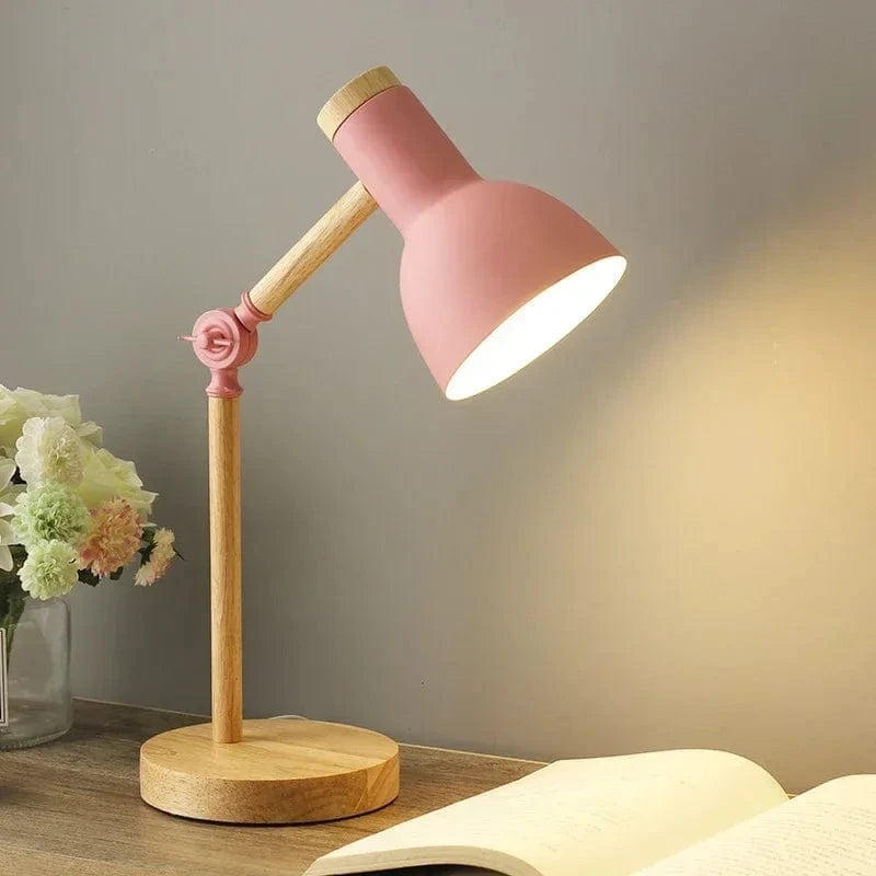 Moduro.co.uk Desk Lamps Pink / Warm Light Nordic Wooden Desk Lamp – Scandinavian Style – Adjustable Reading Desk Light