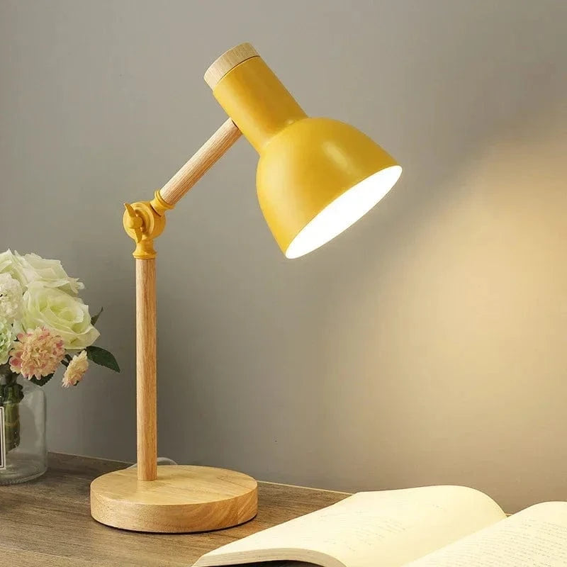 Moduro.co.uk Desk Lamps Yellow / Warm Light Nordic Wooden Desk Lamp – Scandinavian Style – Adjustable Reading Desk Light