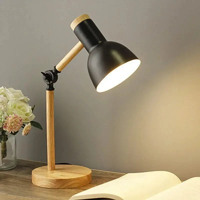 Moduro.co.uk Desk Lamps Black / Warm Light Nordic Wooden Desk Lamp – Scandinavian Style – Adjustable Reading Desk Light