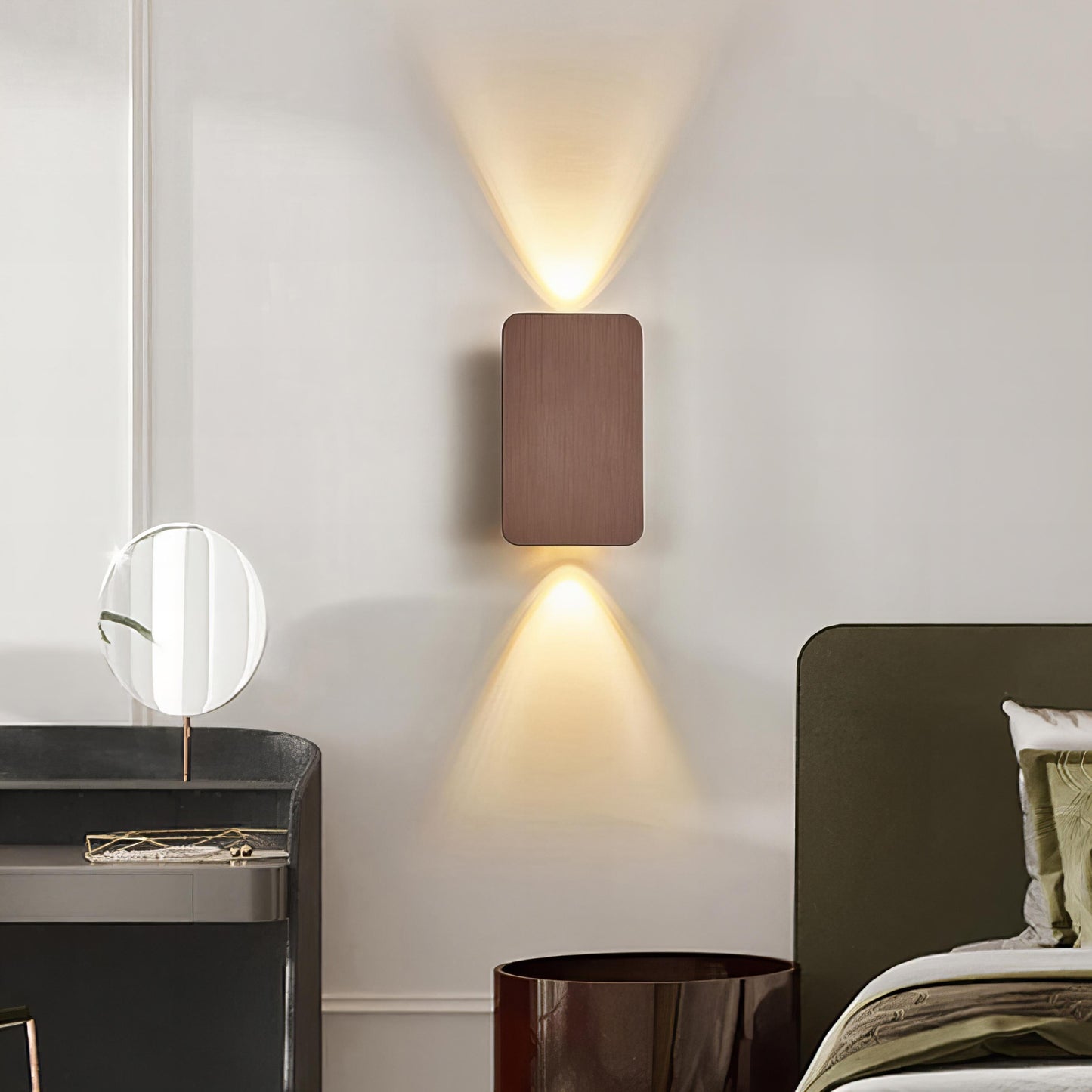 Moduro.co.uk Wall Light Fixtures Brown / Cool White Rectangular Wall Lamp – Modern LED Wall Light – Metal – Multiple Colours – Indoor Use