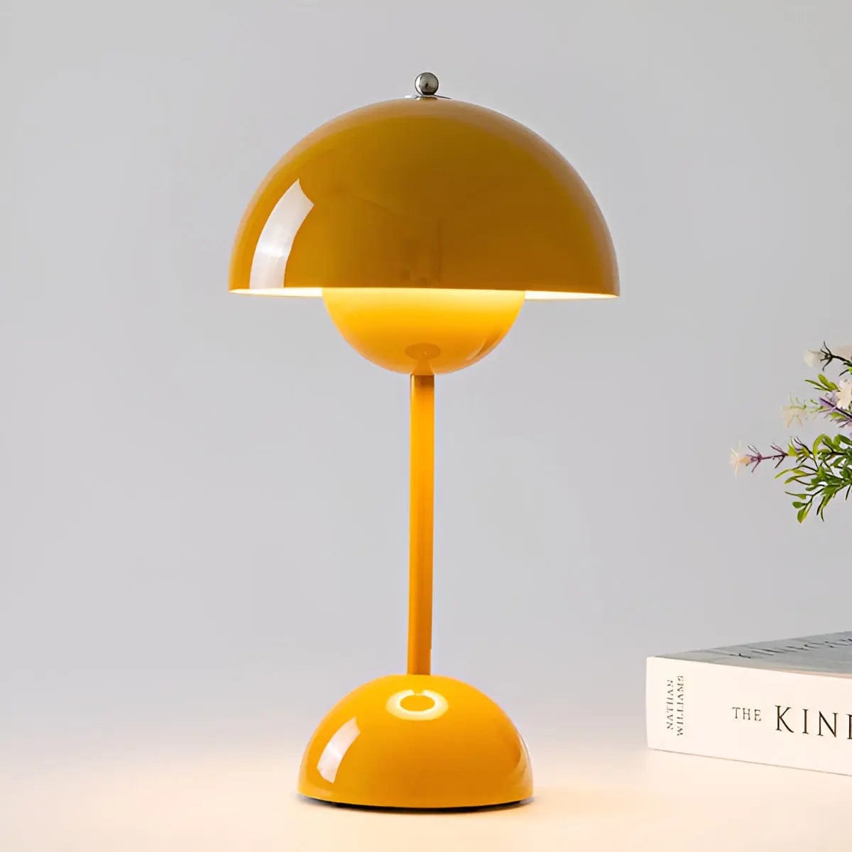 Moduro.co.uk Table Lamps Yellow Scandinavian Table Lamp – Round Base – LED – Adjustable Brightness – Bedroom & Desk