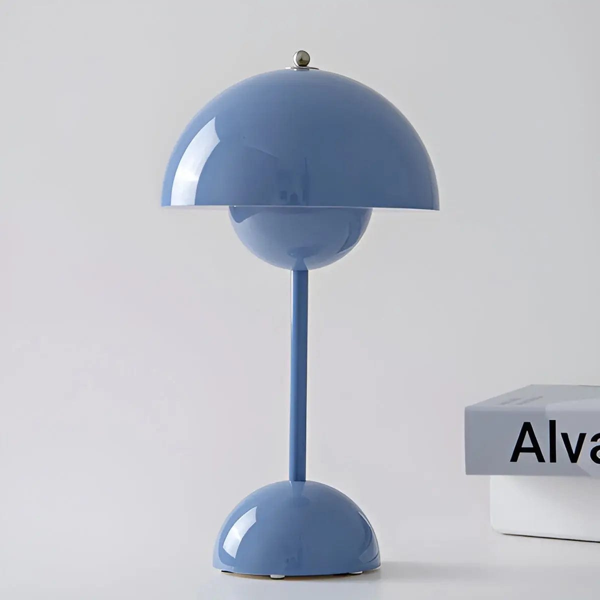Moduro.co.uk Table Lamps Blue Scandinavian Table Lamp – Round Base – LED – Adjustable Brightness – Bedroom & Desk