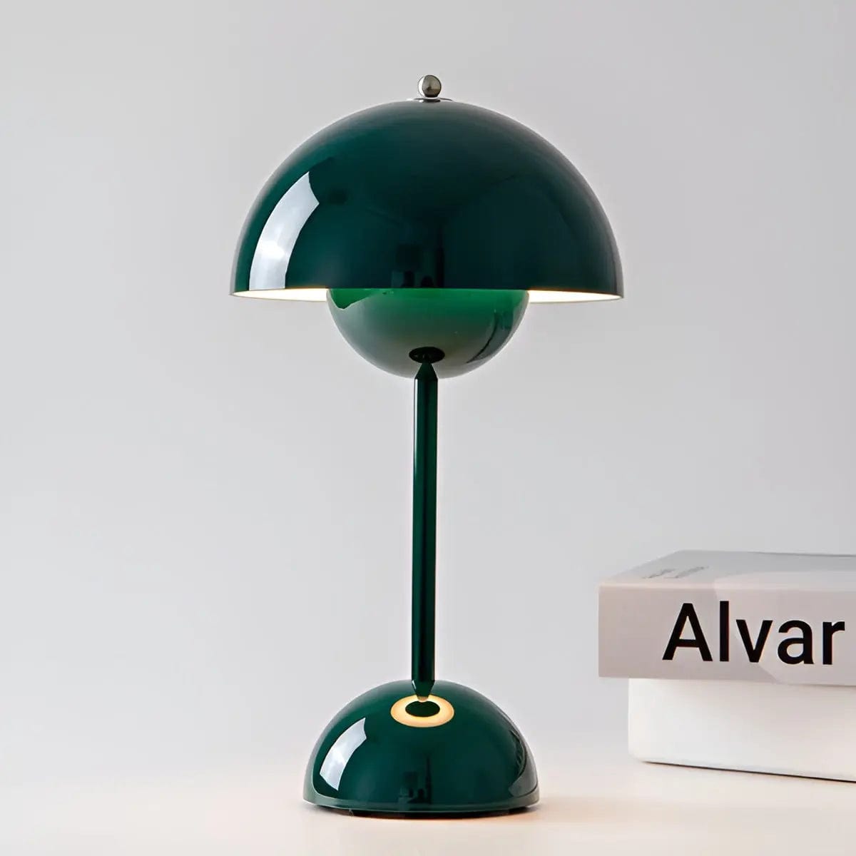 Moduro.co.uk Table Lamps Green Scandinavian Table Lamp – Round Base – LED – Adjustable Brightness – Bedroom & Desk