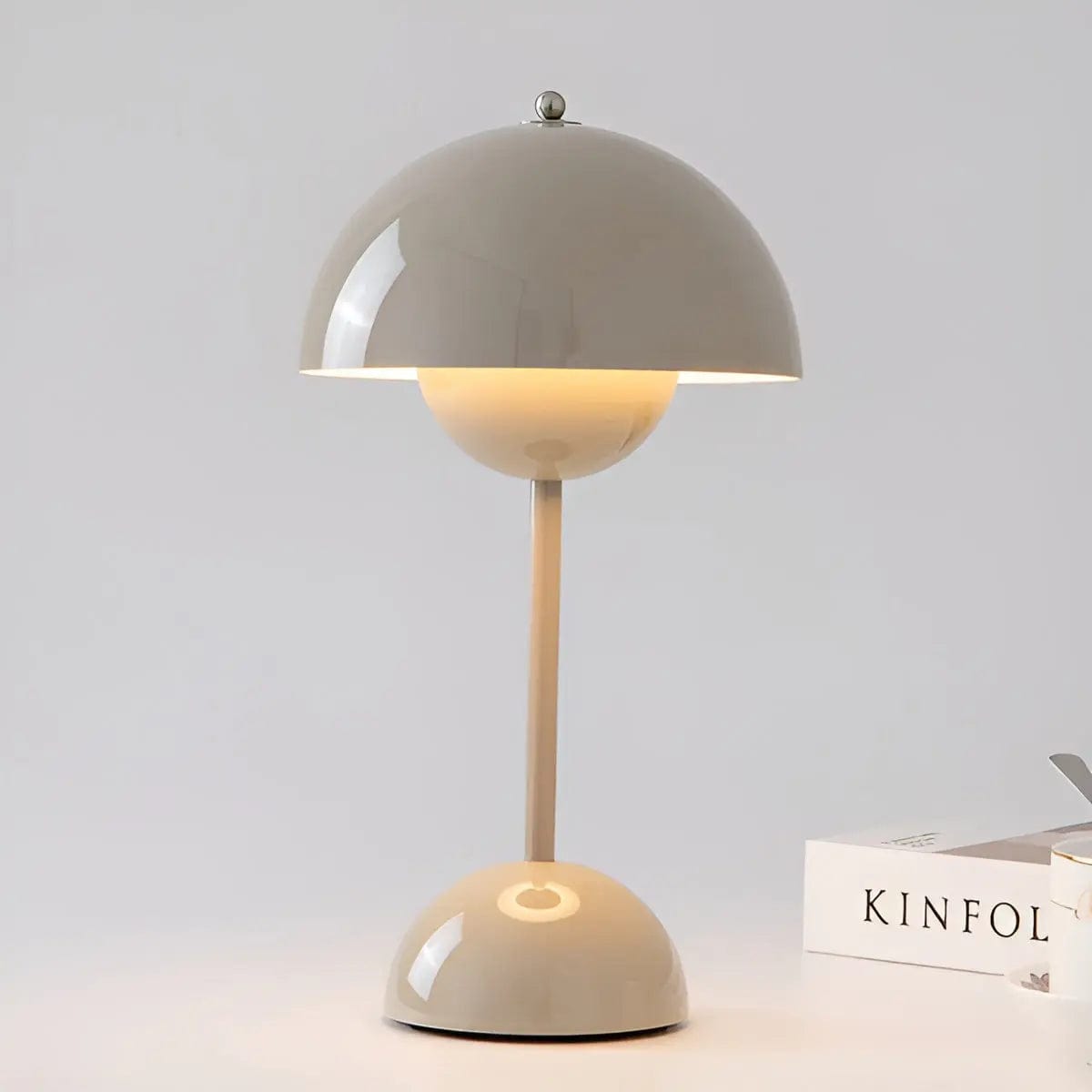 Moduro.co.uk Table Lamps Grey Scandinavian Table Lamp – Round Base – LED – Adjustable Brightness – Bedroom & Desk