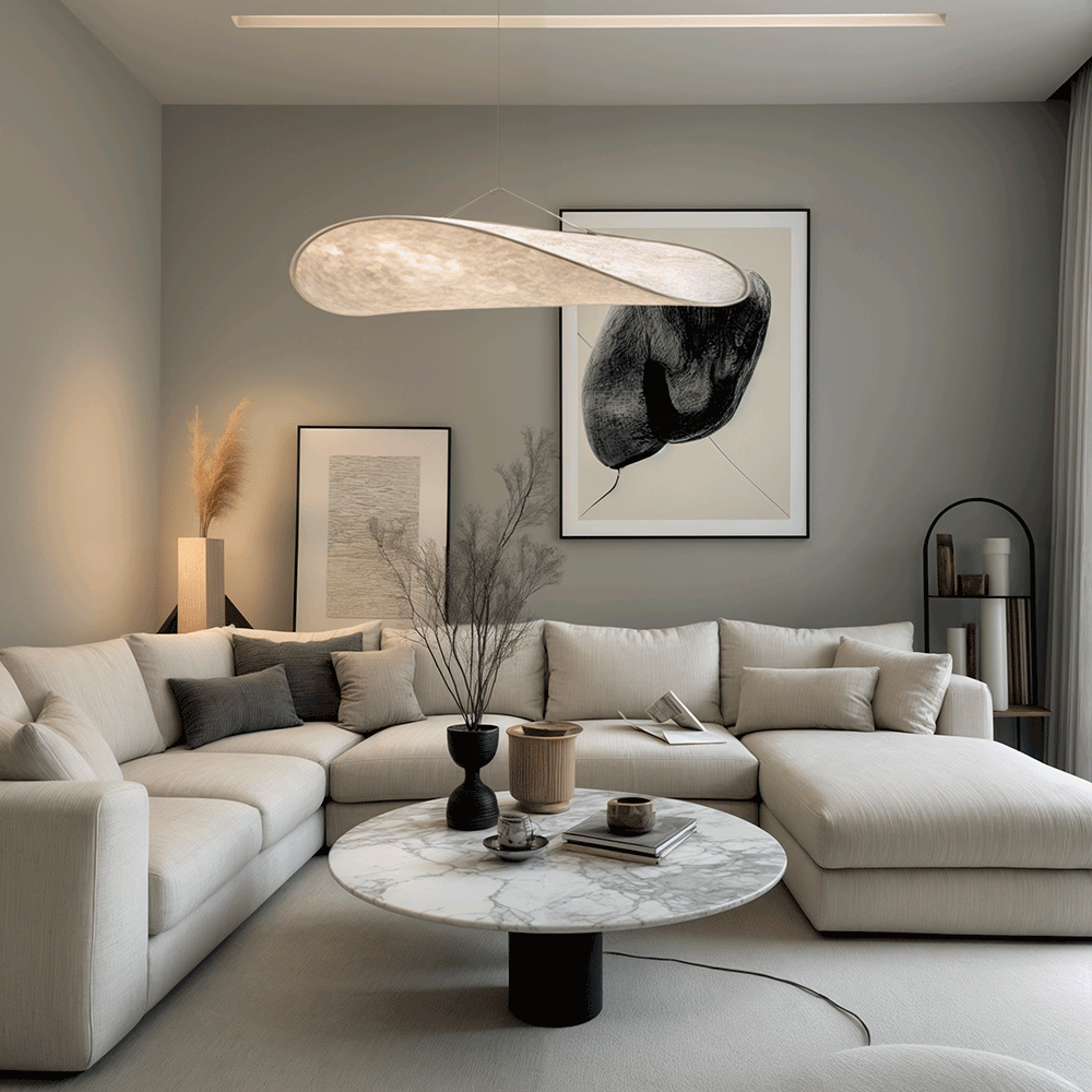 Moduro.co.uk Pendant lights D 9.8" x 31.4" / 25 x 80cm / 3000K Warm Light Silka Pendant – Nordic Floating Light in Wabi Sabi Style