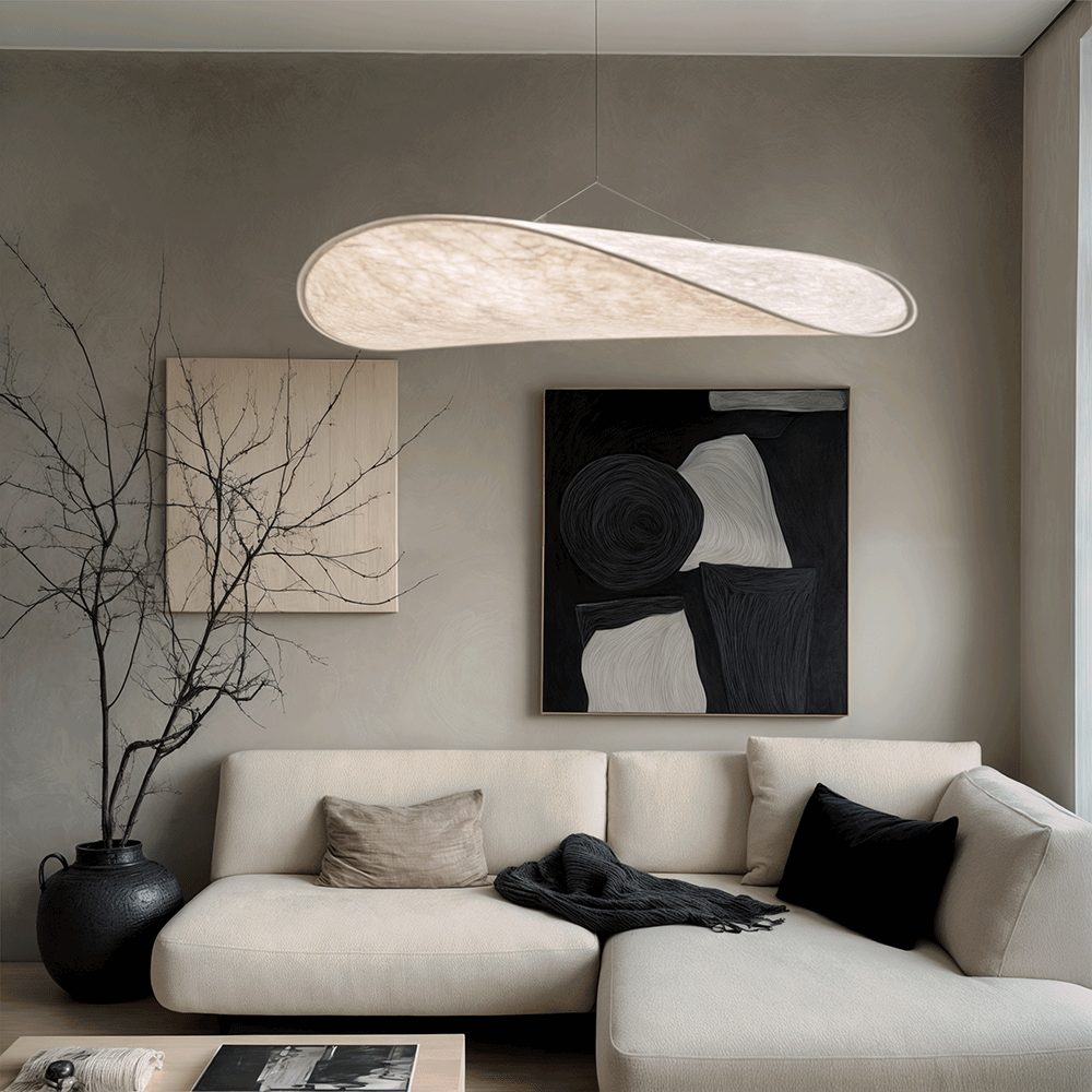 Moduro.co.uk Pendant lights D 11.8" x 39.3" / 30 x 100cm / 3000K Warm Light Silka Pendant – Nordic Floating Light in Wabi Sabi Style