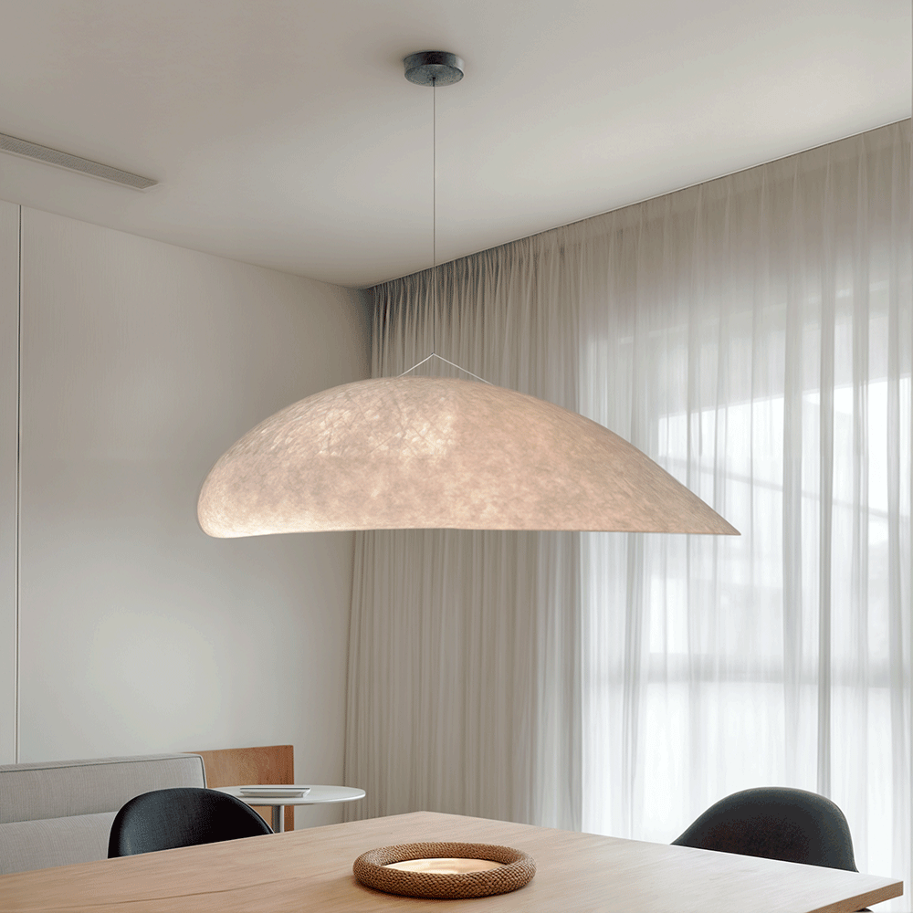 Moduro.co.uk Pendant lights D 6" x 19.6" / 15 x 50cm / 3000K Warm Light Silka Pendant – Nordic Floating Light in Wabi Sabi Style
