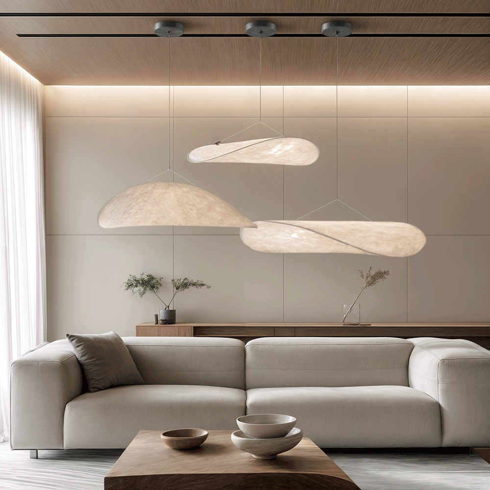 Moduro.co.uk Pendant lights Silka Pendant – Nordic Floating Light in Wabi Sabi Style