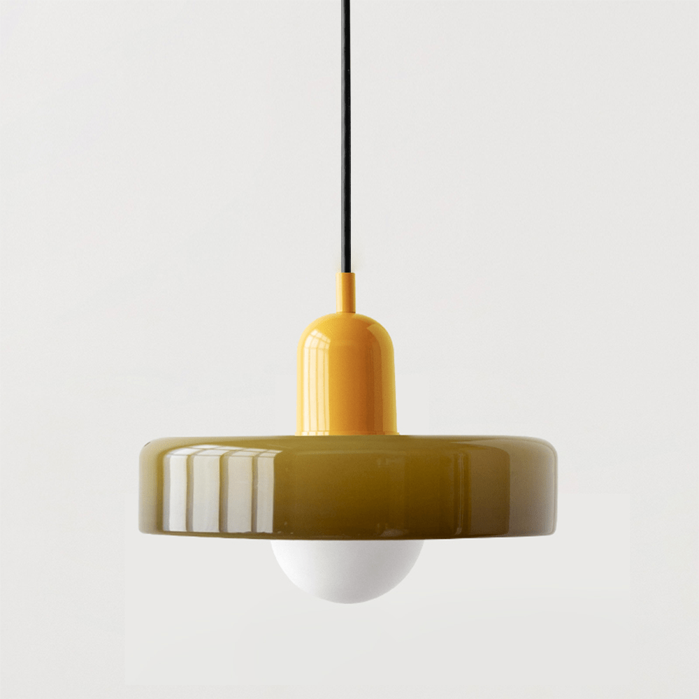 Moduro.co.uk Pendant Lights Army Green / Yellow / 25 x 18 cm VitraGlow – Colorful Glass Pendant – Modern Artistic Ceiling Lamp – Adjustable