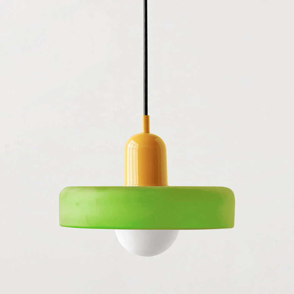 Moduro.co.uk Pendant Lights Green (matte) / Yellow / 25 x 18 cm VitraGlow – Colorful Glass Pendant – Modern Artistic Ceiling Lamp – Adjustable