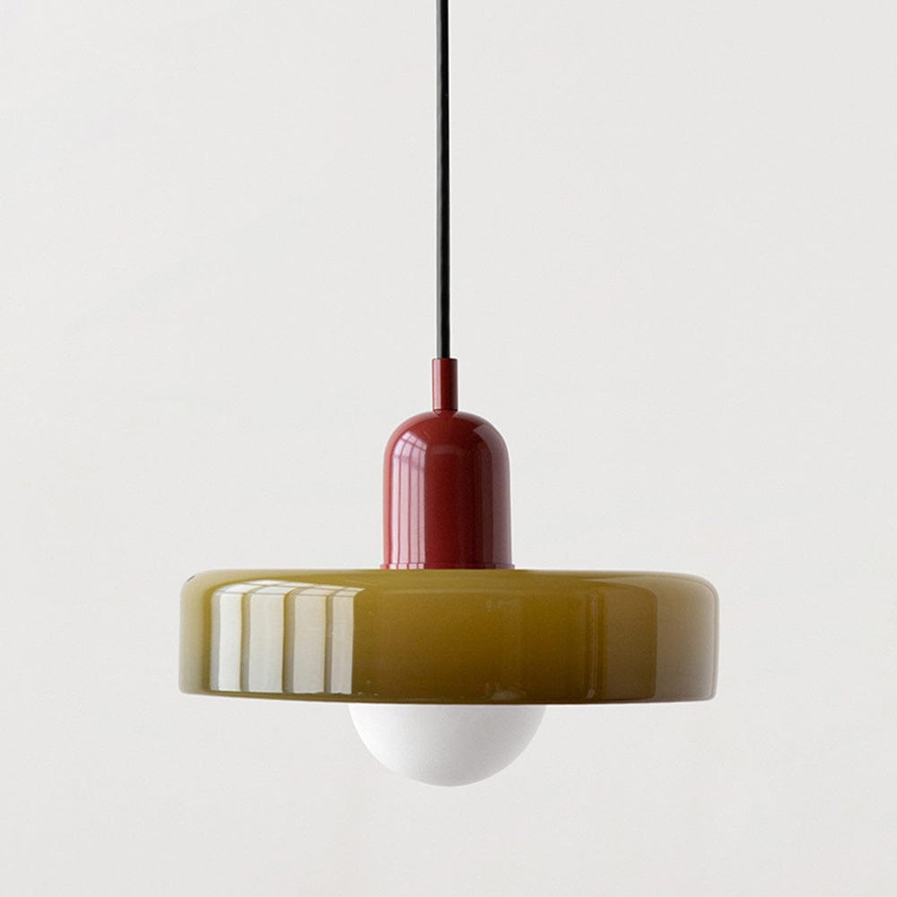 Moduro.co.uk Pendant Lights Army Green / Red / 25 x 18 cm VitraGlow – Colorful Glass Pendant – Modern Artistic Ceiling Lamp – Adjustable