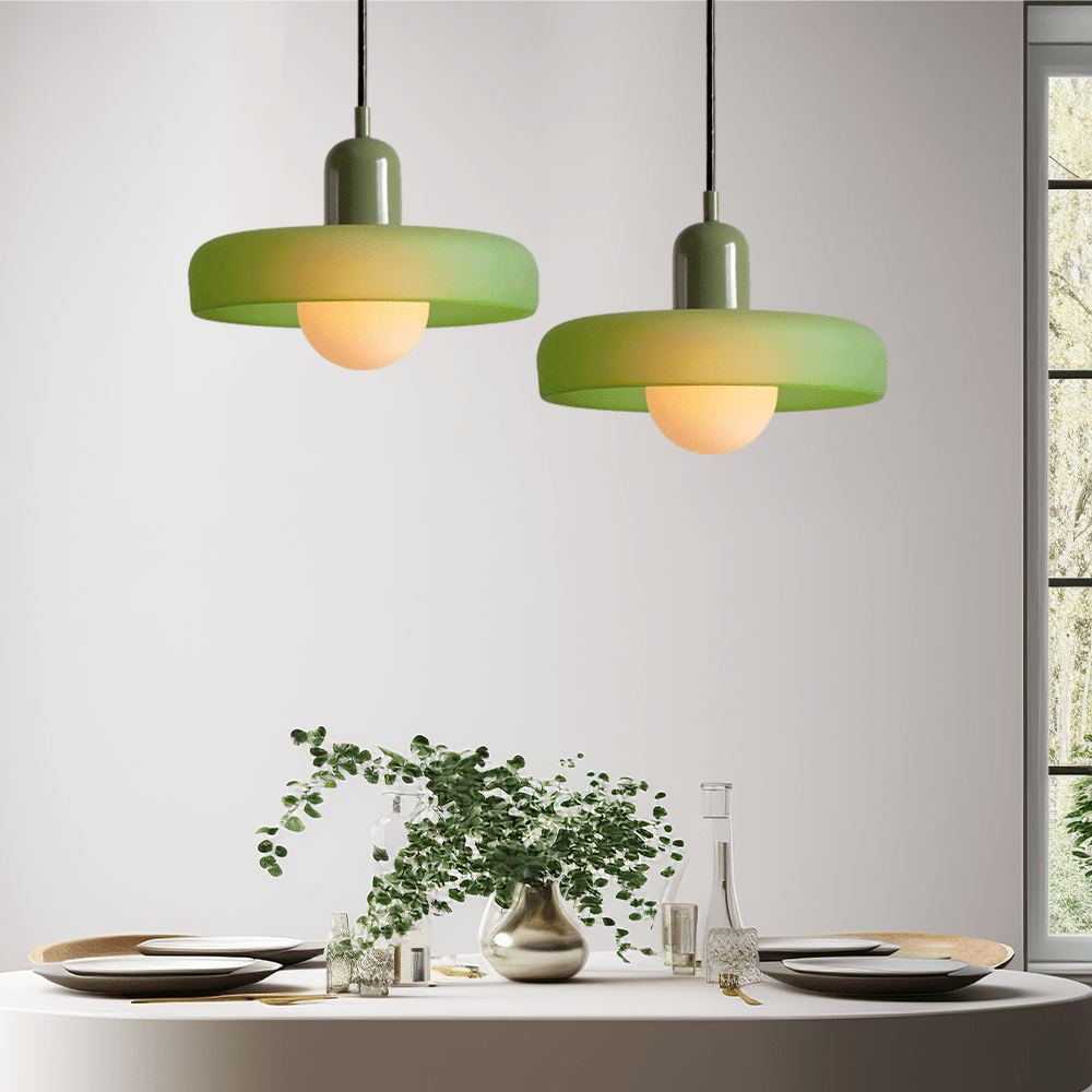 Moduro.co.uk Pendant Lights Green (matte) / Green / 25 x 18 cm VitraGlow – Colorful Glass Pendant – Modern Artistic Ceiling Lamp – Adjustable