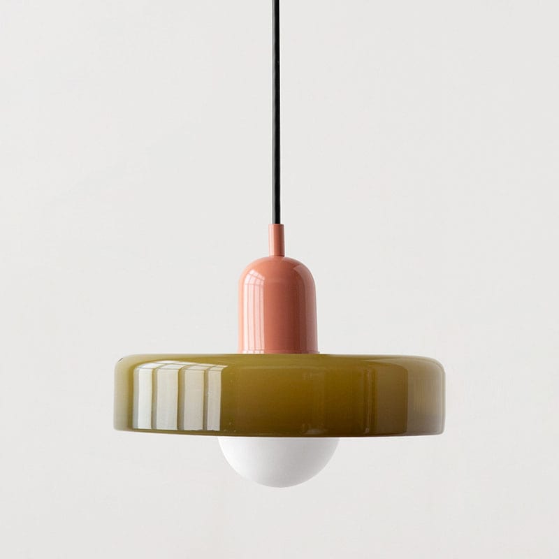 Moduro.co.uk Pendant Lights Army Green / Pink / 25 x 18 cm VitraGlow – Colorful Glass Pendant – Modern Artistic Ceiling Lamp – Adjustable
