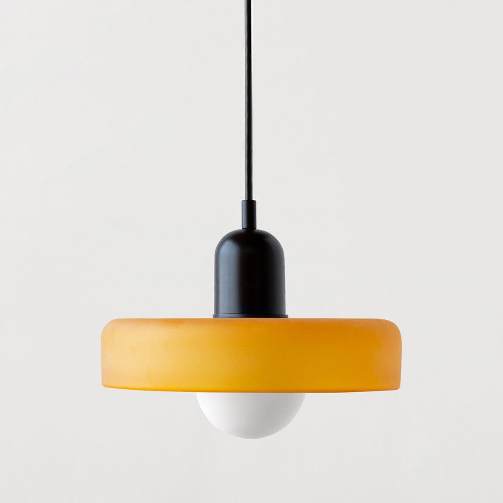 Moduro.co.uk Pendant Lights Yellow (matte) / Black / 25 x 18 cm VitraGlow – Colorful Glass Pendant – Modern Artistic Ceiling Lamp – Adjustable