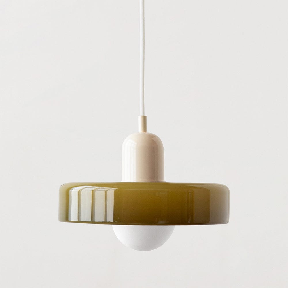 Moduro.co.uk Pendant Lights Army Green / Beige / 25 x 18 cm VitraGlow – Colorful Glass Pendant – Modern Artistic Ceiling Lamp – Adjustable