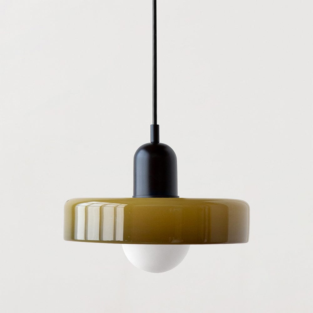 Moduro.co.uk Pendant Lights Army Green / Black / 25 x 18 cm VitraGlow – Colorful Glass Pendant – Modern Artistic Ceiling Lamp – Adjustable