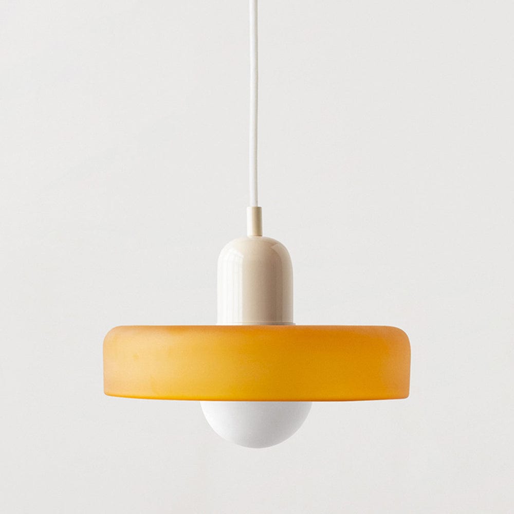 Moduro.co.uk Pendant Lights Yellow (matte) / Beige / 25 x 18 cm VitraGlow – Colorful Glass Pendant – Modern Artistic Ceiling Lamp – Adjustable
