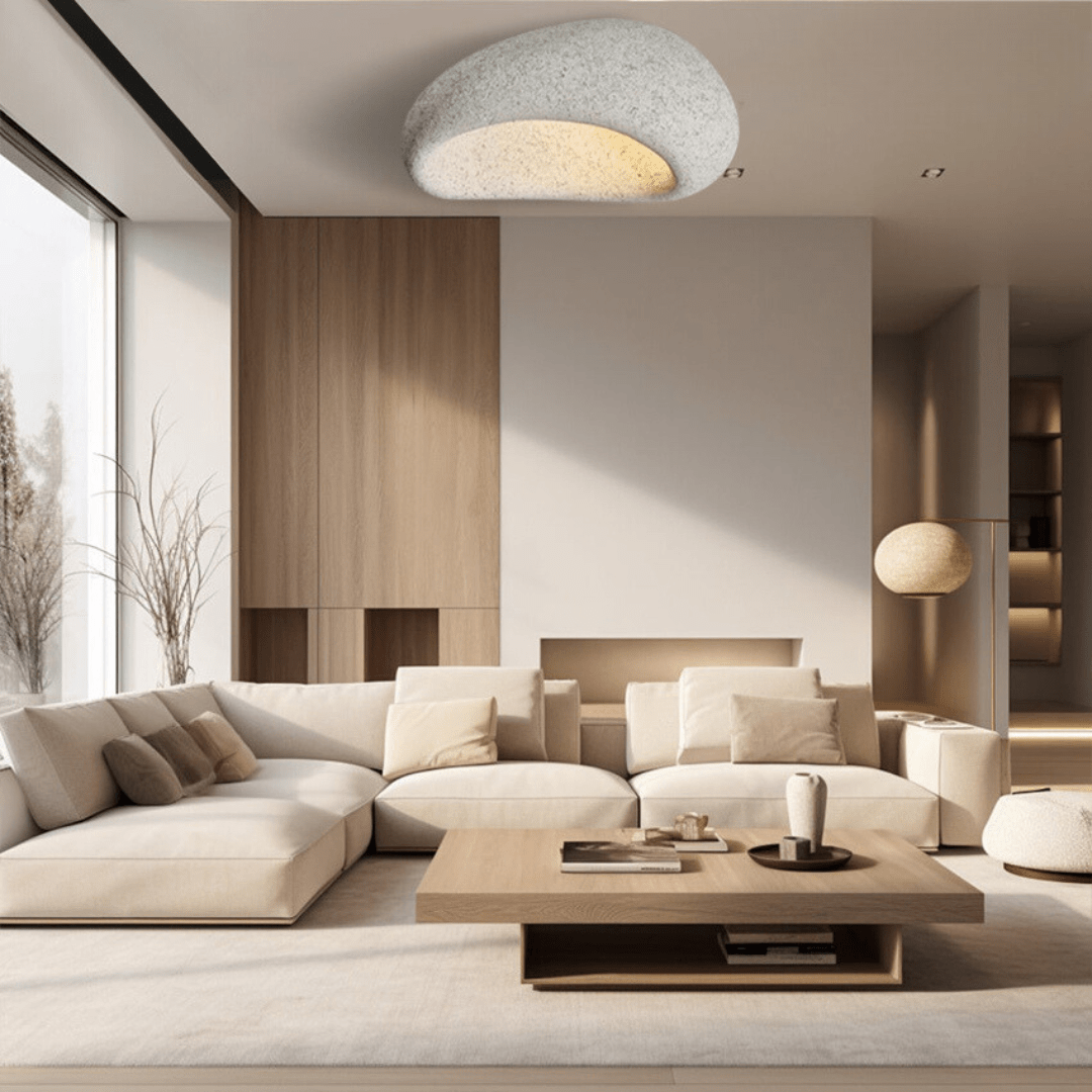 Moduro.co.uk ceiling lamps Light Grey / Warm white | 17.7" / 45cm Wabi Glow – Japandi Flush Ceiling Light