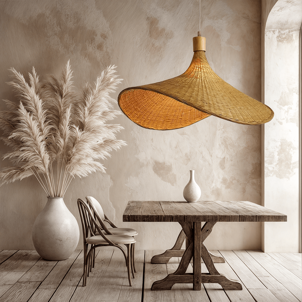 Moduro.co.uk Pendant lights Aemi Pendant – Handwoven Bamboo Light in Japandi Style