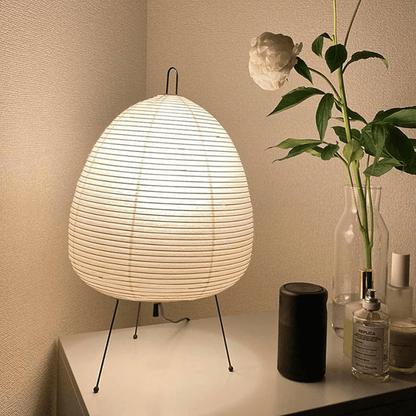 Moduro.co.uk Table Lamps AuriZen – Japanese Rice Paper Lamp – LED – Wabi-Sabi Inspired – Bedside & Desk