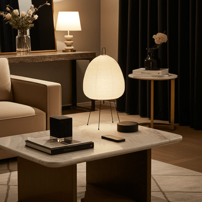 Moduro.co.uk Table Lamps AuriZen – Japanese Rice Paper Lamp – LED – Wabi-Sabi Inspired – Bedside & Desk