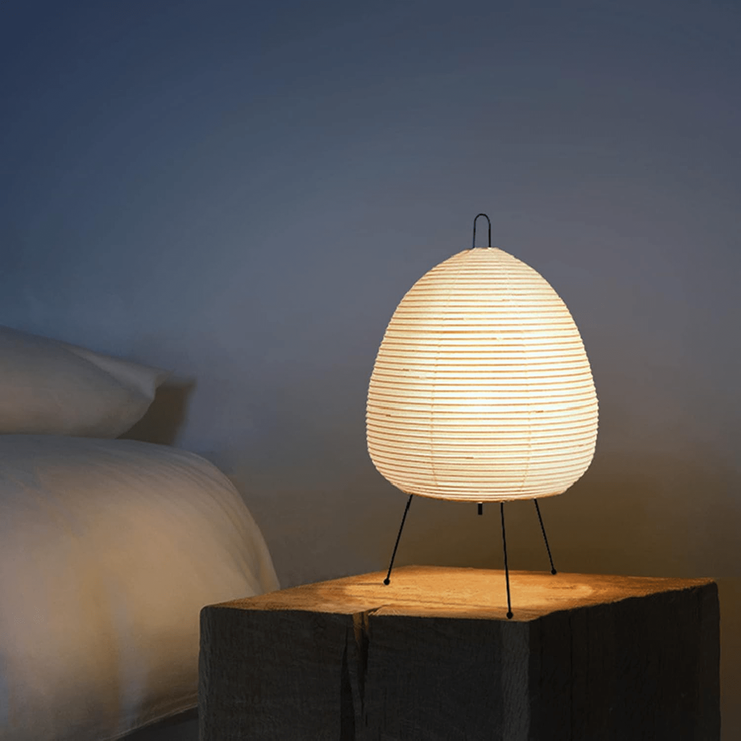 Moduro.co.uk Table Lamps AuriZen – Japanese Rice Paper Lamp – LED – Wabi-Sabi Inspired – Bedside & Desk