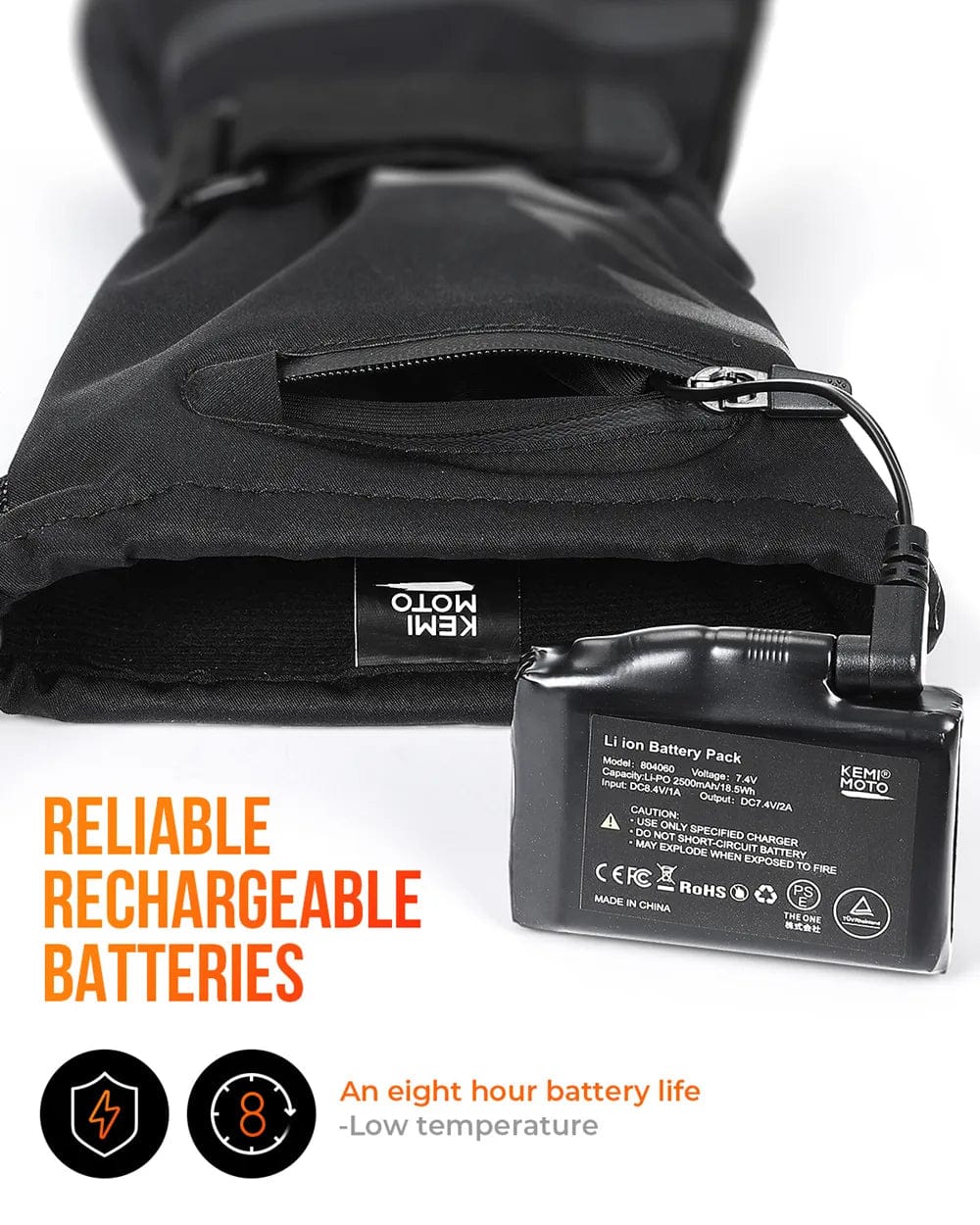 Moduro.co.uk Gloves & Mittens Heated Winter Gloves – Electric Heated Gloves – 7,4 V Battery – 45–60°C Warmth