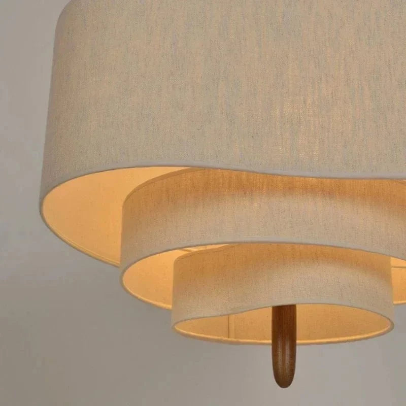 Moduro.co.uk Chandelier Japanese Chandelier – Wabi Sabi Fabric Pendant Light – Minimalist Japandi Style – Adjustable 300cm Wire – E27