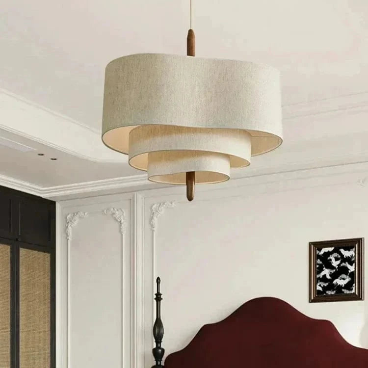 Moduro.co.uk Chandelier Japanese Chandelier – Wabi Sabi Fabric Pendant Light – Minimalist Japandi Style – Adjustable 300cm Wire – E27