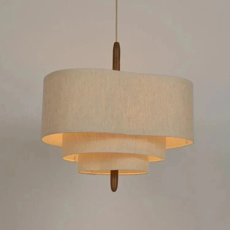 Moduro.co.uk Chandelier Japanese Chandelier – Wabi Sabi Fabric Pendant Light – Minimalist Japandi Style – Adjustable 300cm Wire – E27