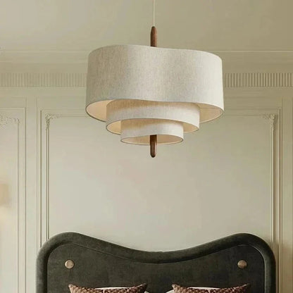 Moduro.co.uk Chandelier Japanese Chandelier – Wabi Sabi Fabric Pendant Light – Minimalist Japandi Style – Adjustable 300cm Wire – E27