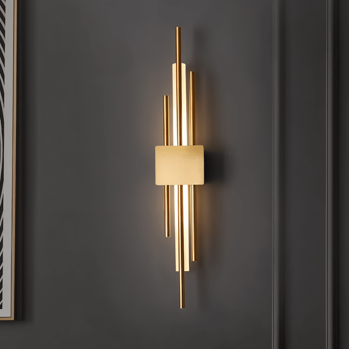 Moduro.co.uk Wall Light Fixtures Modern Linear Wall Light – LED Wall Lamp – Gold & Black – Aluminium – Warm Light