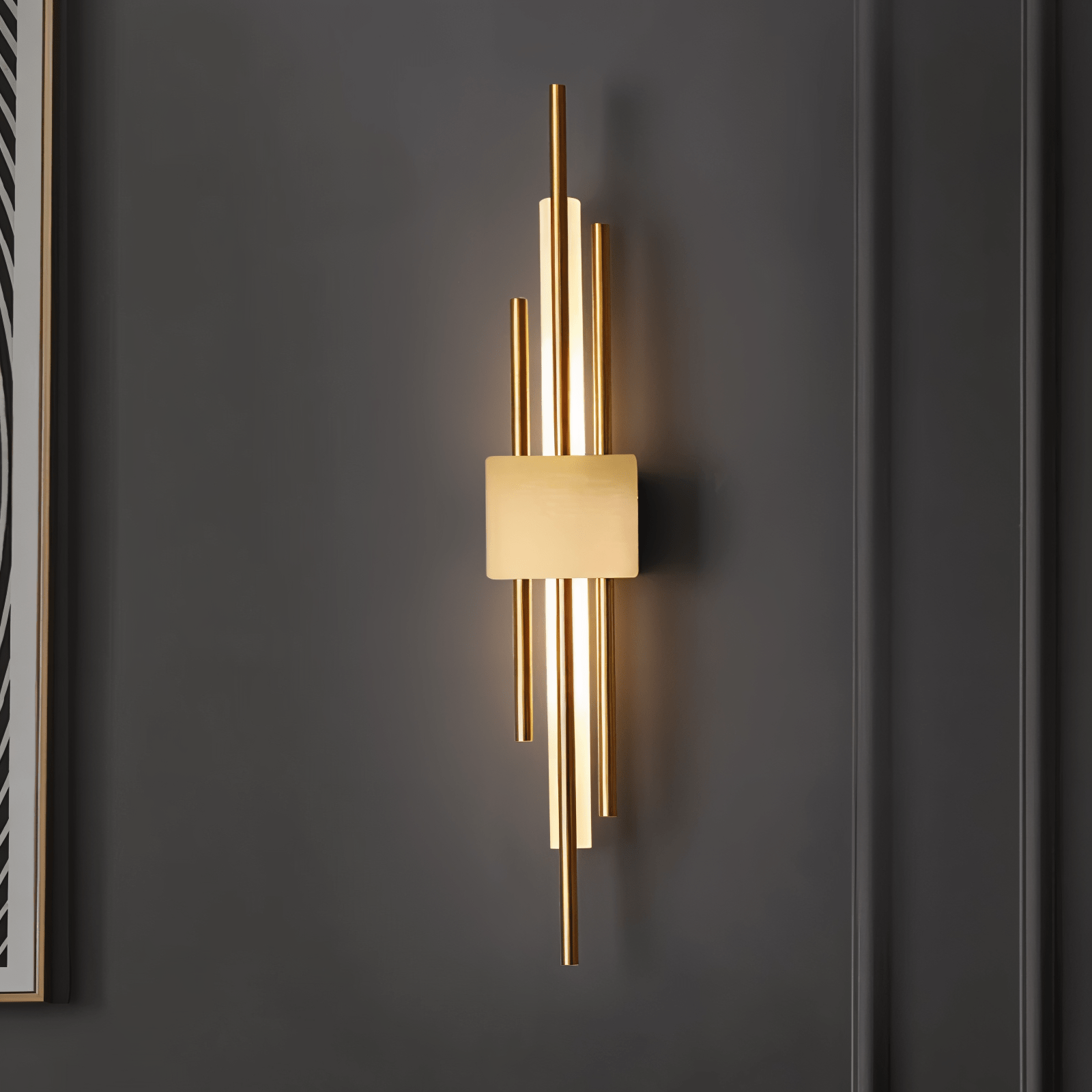 Moduro.co.uk Wall Light Fixtures Modern Linear Wall Light – LED Wall Lamp – Gold & Black – Aluminium – Warm Light