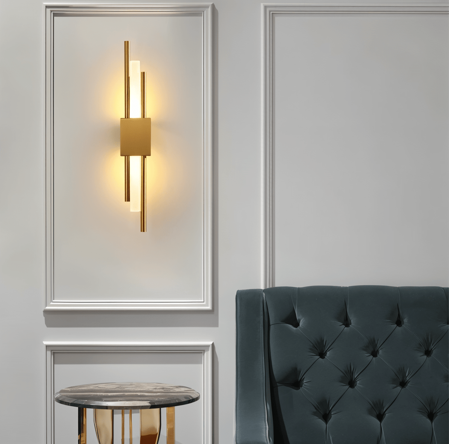 Moduro.co.uk Wall Light Fixtures Modern Linear Wall Light – LED Wall Lamp – Gold & Black – Aluminium – Warm Light