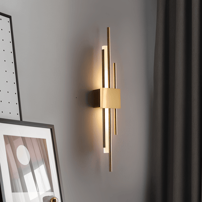 Moduro.co.uk Wall Light Fixtures Modern Linear Wall Light – LED Wall Lamp – Gold & Black – Aluminium – Warm Light