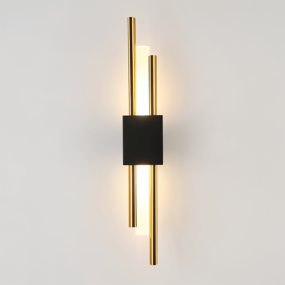 Moduro.co.uk Wall Light Fixtures Black Gold Left Modern Linear Wall Light – LED Wall Lamp – Gold & Black – Aluminium – Warm Light