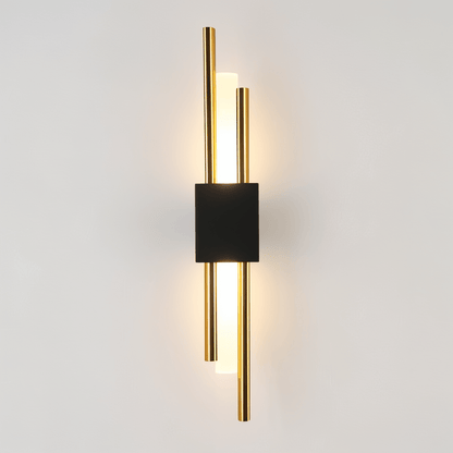 Moduro.co.uk Wall Light Fixtures Black Gold Left Modern Linear Wall Light – LED Wall Lamp – Gold & Black – Aluminium – Warm Light