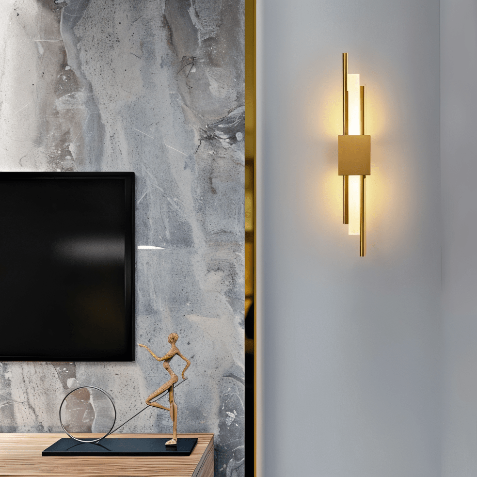 Moduro.co.uk Wall Light Fixtures Modern Linear Wall Light – LED Wall Lamp – Gold & Black – Aluminium – Warm Light