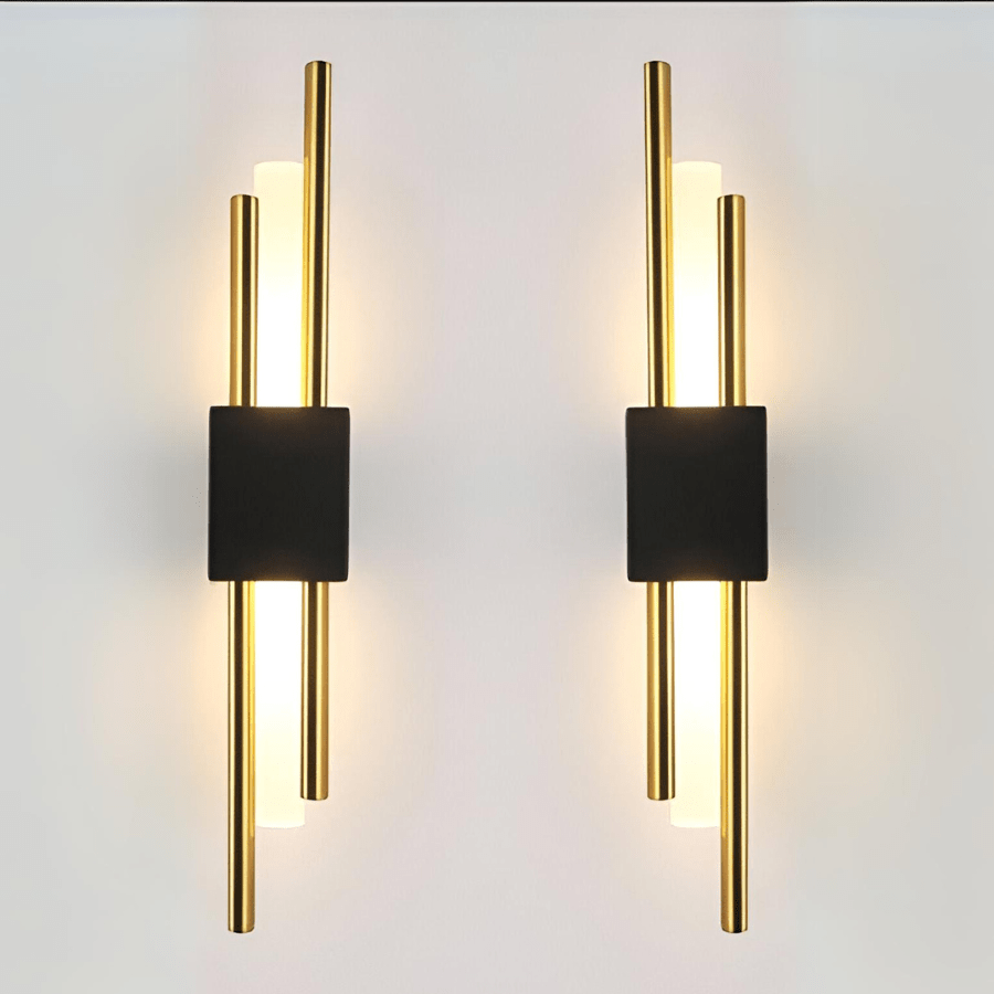 Moduro.co.uk Wall Light Fixtures Modern Linear Wall Light – LED Wall Lamp – Gold & Black – Aluminium – Warm Light