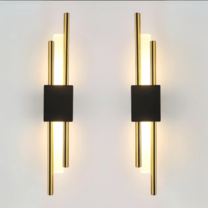 Moduro.co.uk Wall Light Fixtures Modern Linear Wall Light – LED Wall Lamp – Gold & Black – Aluminium – Warm Light