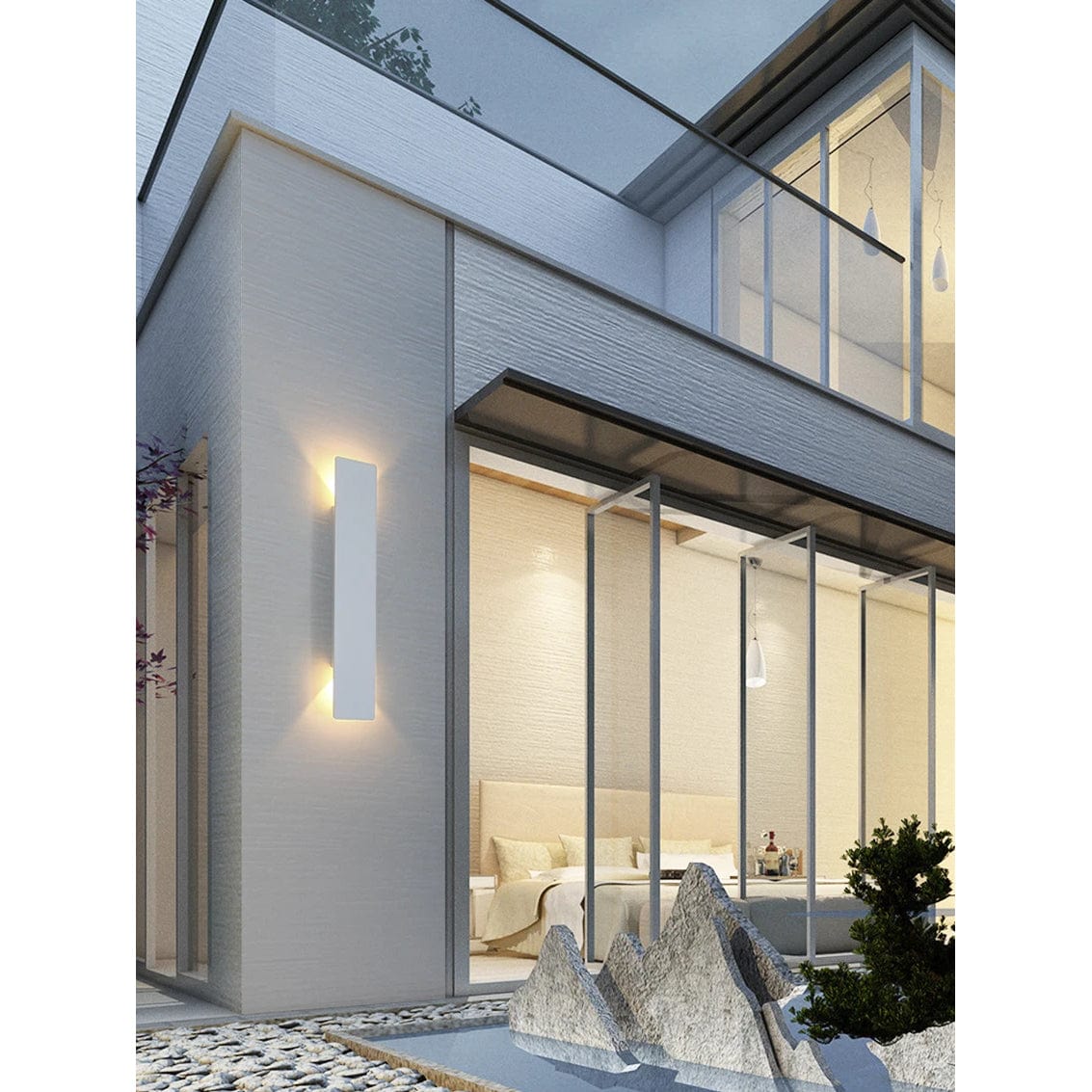 Moduro.co.uk Wall Light Fixtures Modern Outdoor LED Wall Light - Wall-Mounted - Up/Down Lighting - IP65 Waterproof - Aluminium - Black/White Finish