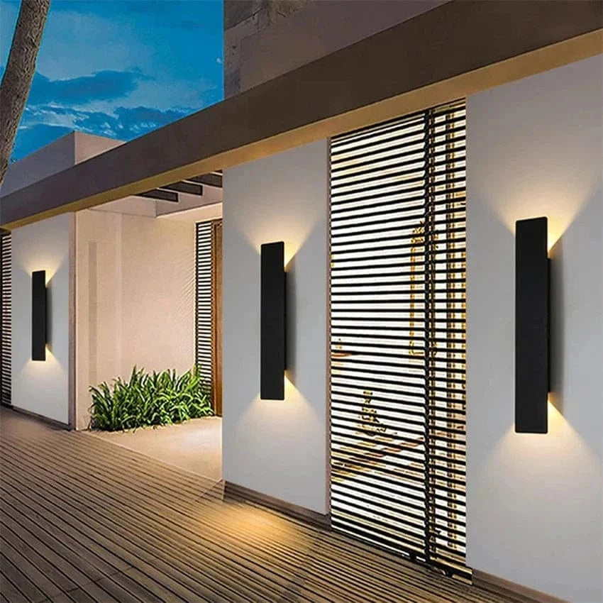 Moduro.co.uk Wall Light Fixtures Modern Outdoor LED Wall Light - Wall-Mounted - Up/Down Lighting - IP65 Waterproof - Aluminium - Black/White Finish