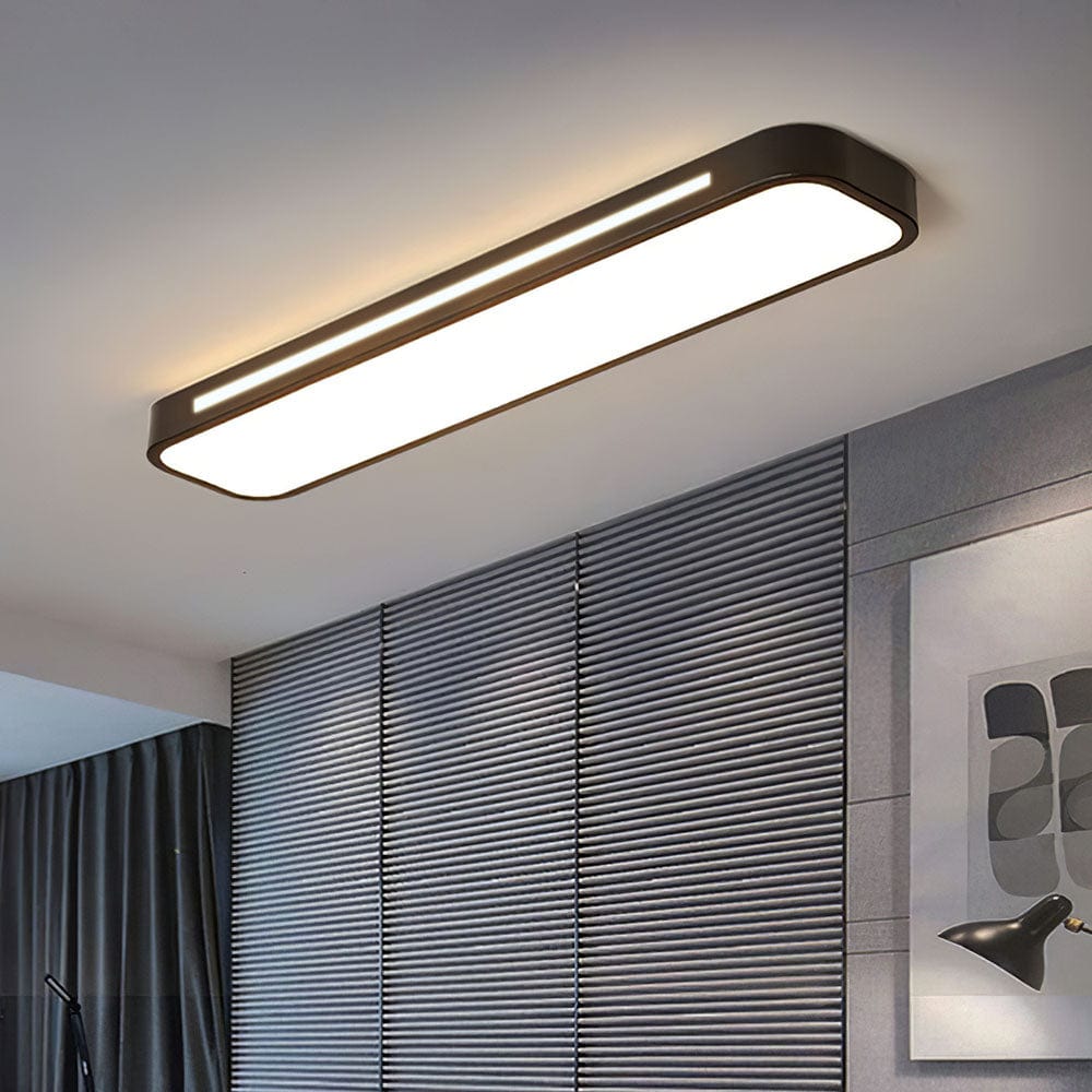 Moduro.co.uk Ceiling Light Black / W48*D12*H4CM / 3 Colour Change By Switch Nordic Minimalist Long LED Ceiling Light Fixture – Modern Iron & Acrylic – Energy Efficient