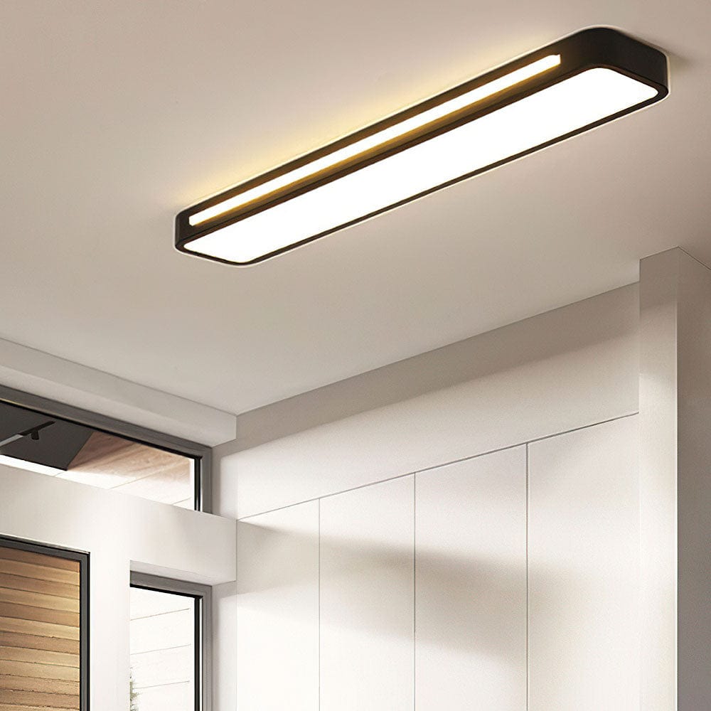 Moduro.co.uk Ceiling Light Black / W78*D12*H4CM / 3 Colour Change By Switch Nordic Minimalist Long LED Ceiling Light Fixture – Modern Iron & Acrylic – Energy Efficient
