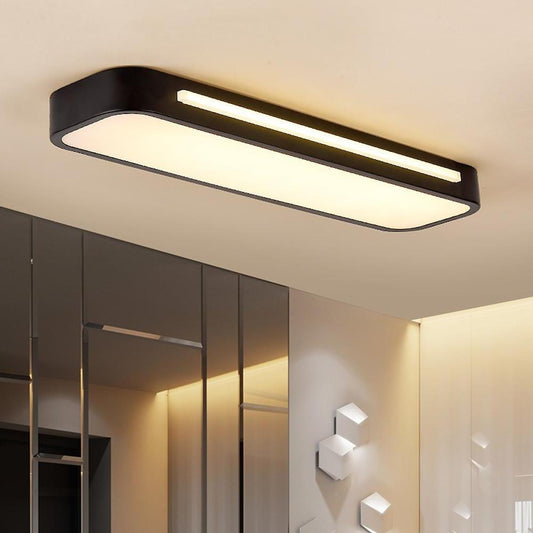 Moduro.co.uk Ceiling Light Black / W48*D12*H4CM / Warm Light Nordic Minimalist Long LED Ceiling Light Fixture – Modern Iron & Acrylic – Energy Efficient
