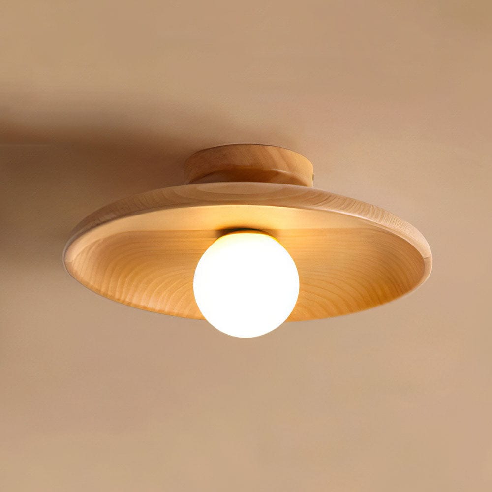 Moduro.co.uk Ceiling Light Nordic Minimalist Round Ceiling Light – Modern Wooden Fixture – Hallway & Living Room